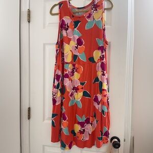 Maurice’s 24/7 orange floral cotton dress, sleeveless